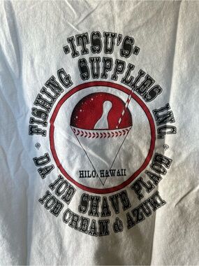 Vintage Graphic Itsu's Fishing Supplies Inc. / Da Ice Shave Place Hilo, Hawaii S